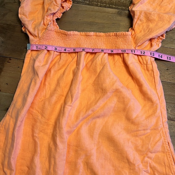 Abercrombie & Fitch Melon Peach Linen Blend DRESS Small Petite SP - Picture 7 of 7